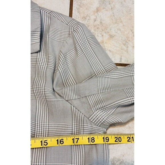 Abercrombie & Fitch Size M Grey Plaid Boyfriend Blazer Jacket Office Minimalist - Picture 7 of 12